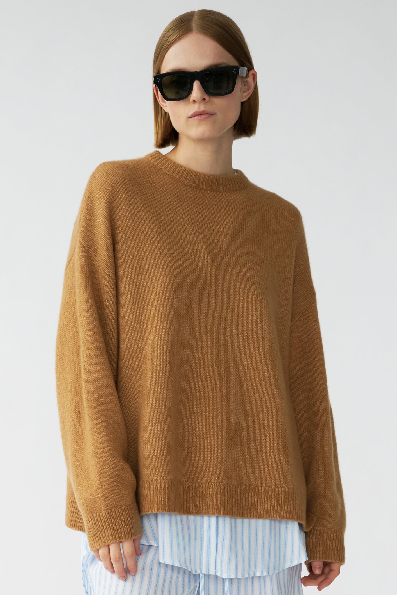 BEZ CREW KNIT - CAMEL - SILK/CASHMERE