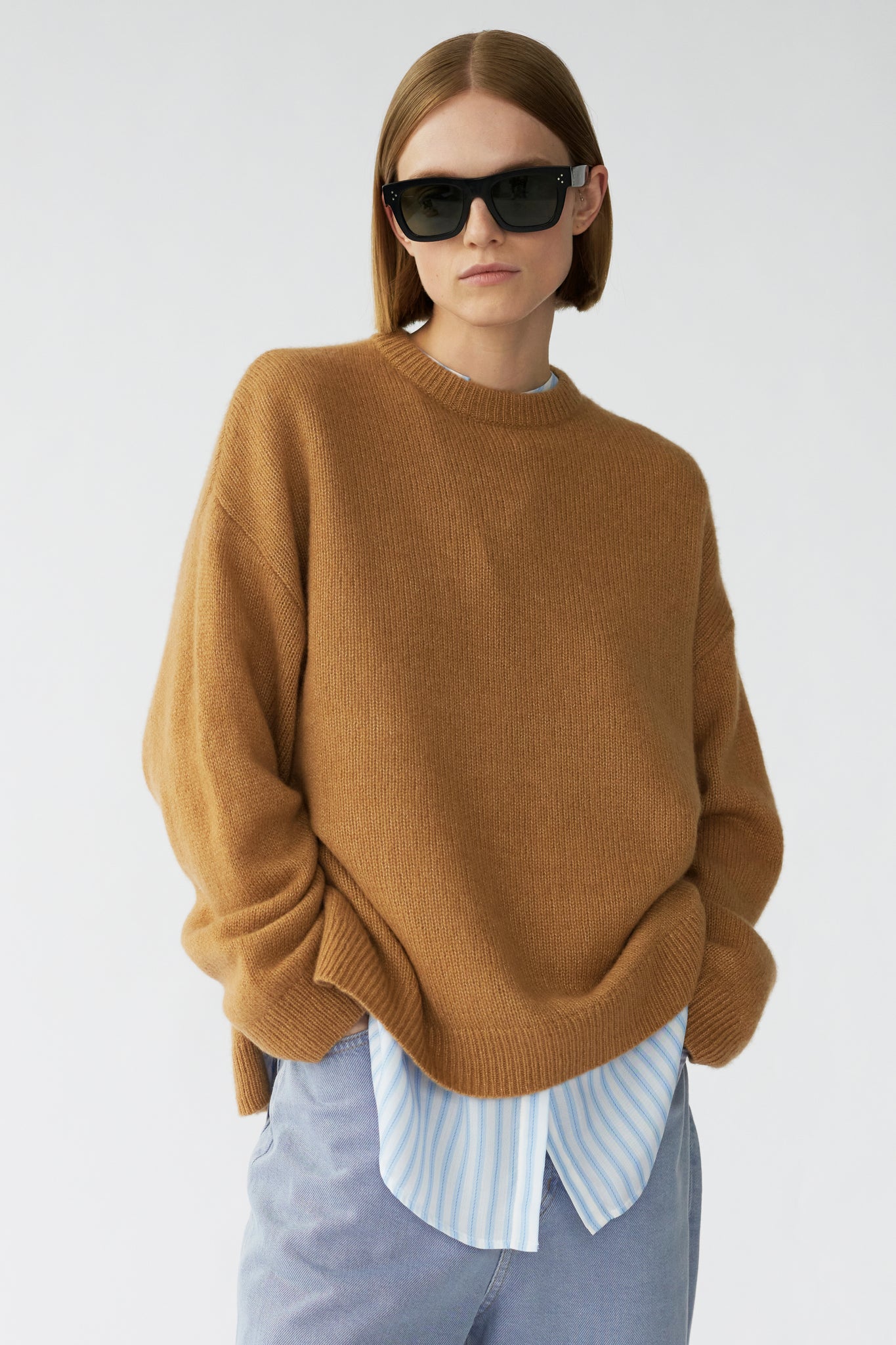 BEZ CREW KNIT - CAMEL - SILK/CASHMERE