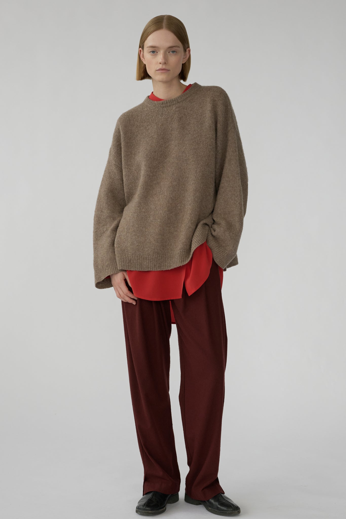 BEZ CREW KNIT - HAZELNUT - SILK/CASHMERE