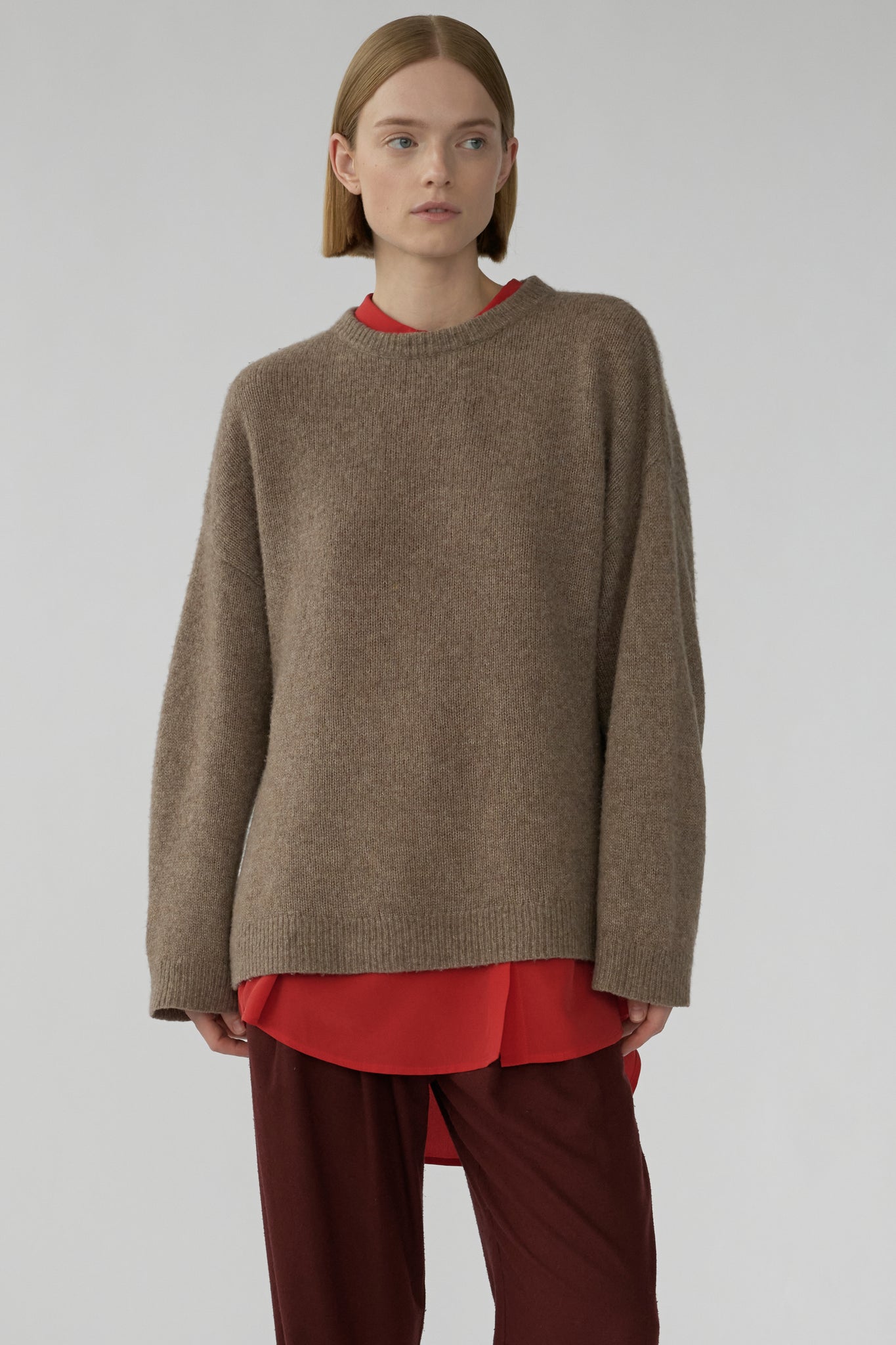 BEZ CREW KNIT - HAZELNUT - SILK/CASHMERE