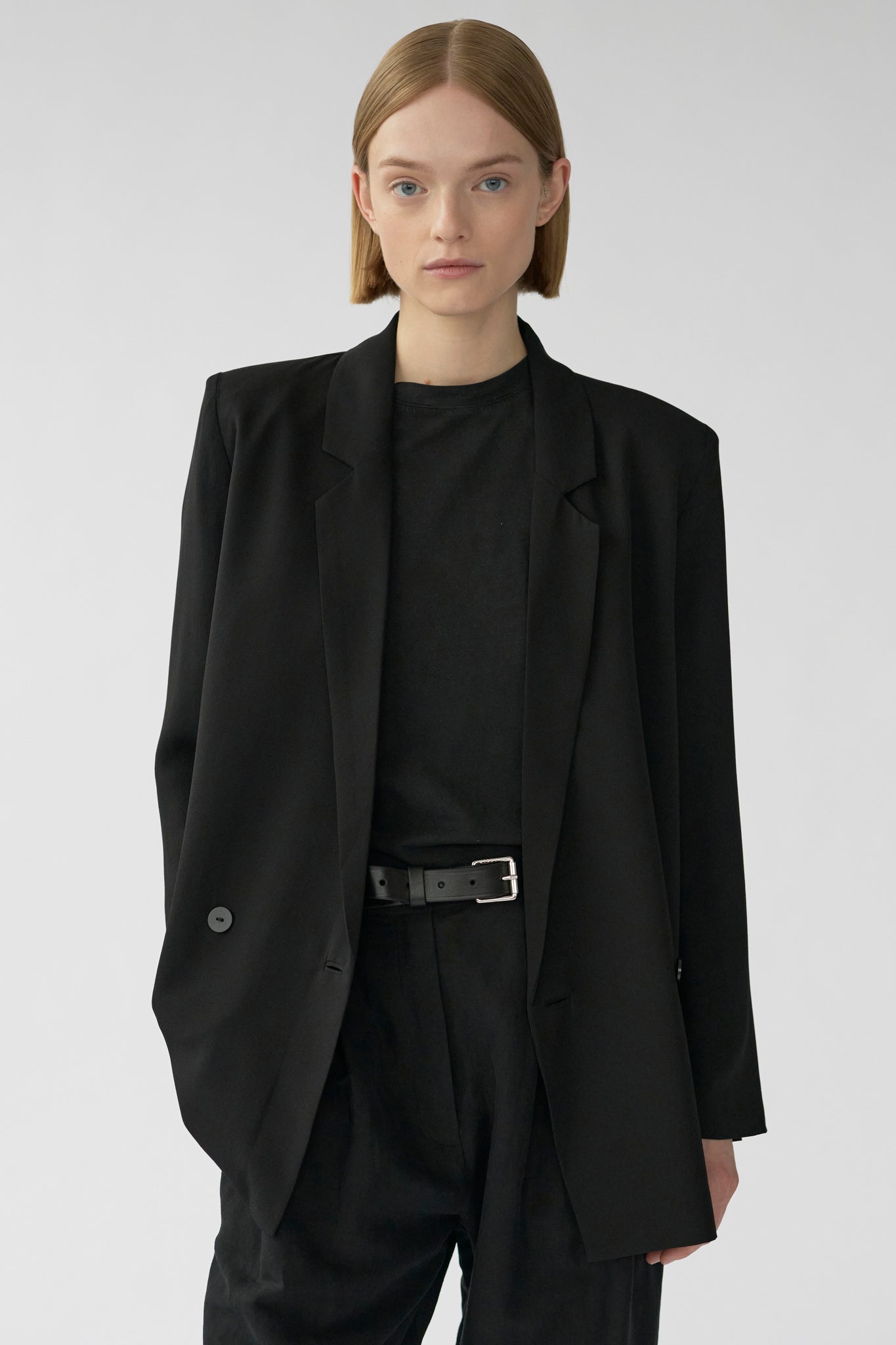 HARPERS BLAZER - BLACK - SILK GEORGETTE