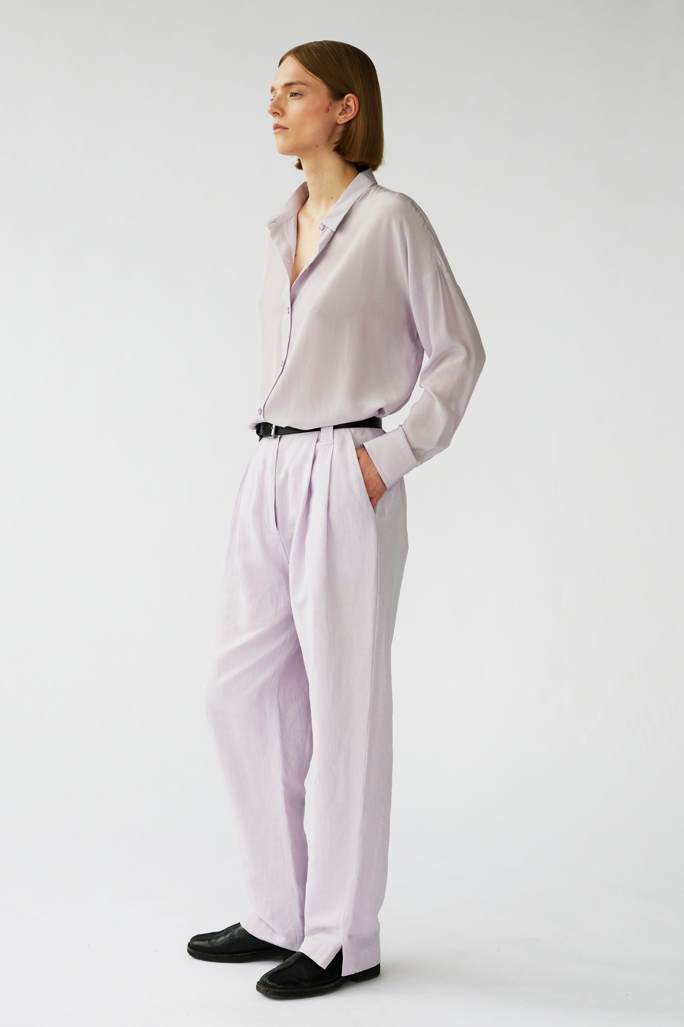 HARRY PANTS - ASH LILAC - SILK/LINEN