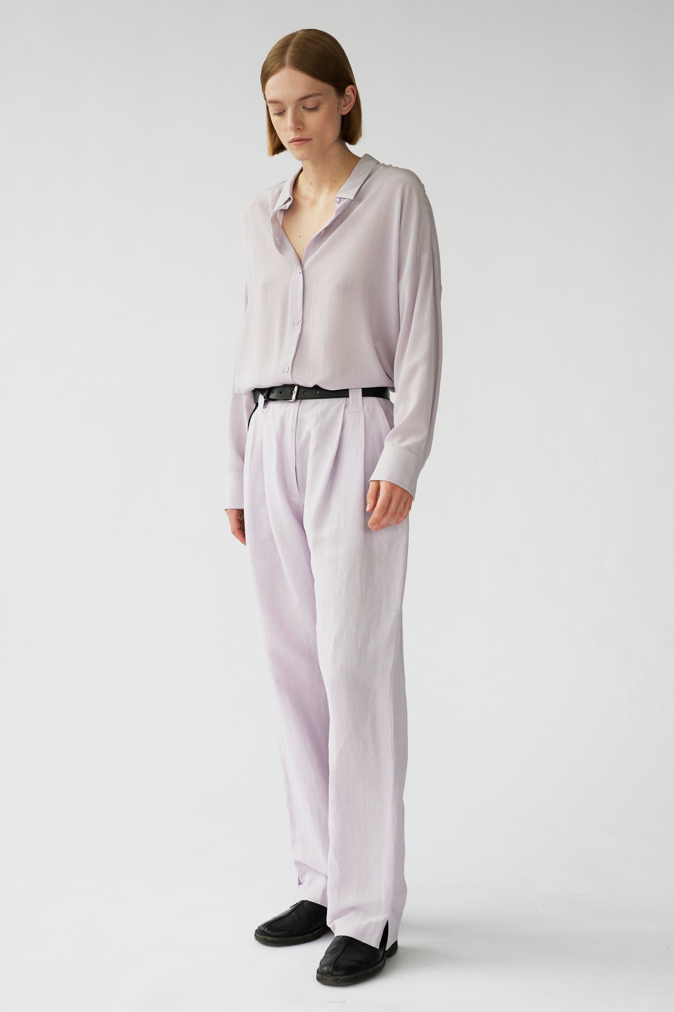 HARRY PANTS - ASH LILAC - SILK/LINEN