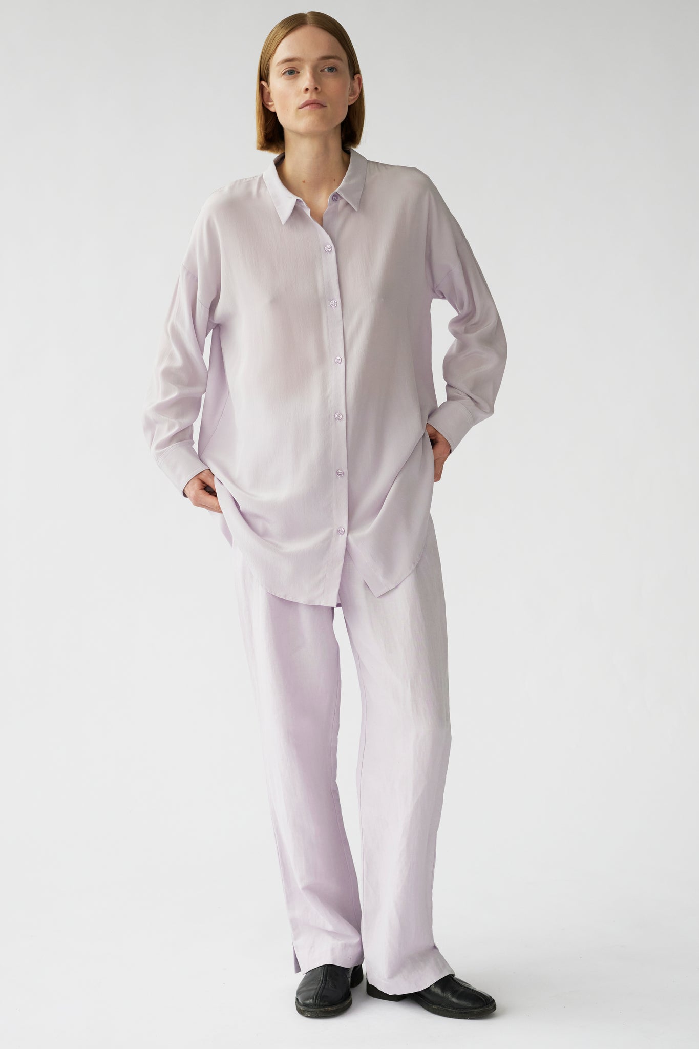 HARRY PANTS - ASH LILAC - SILK/LINEN