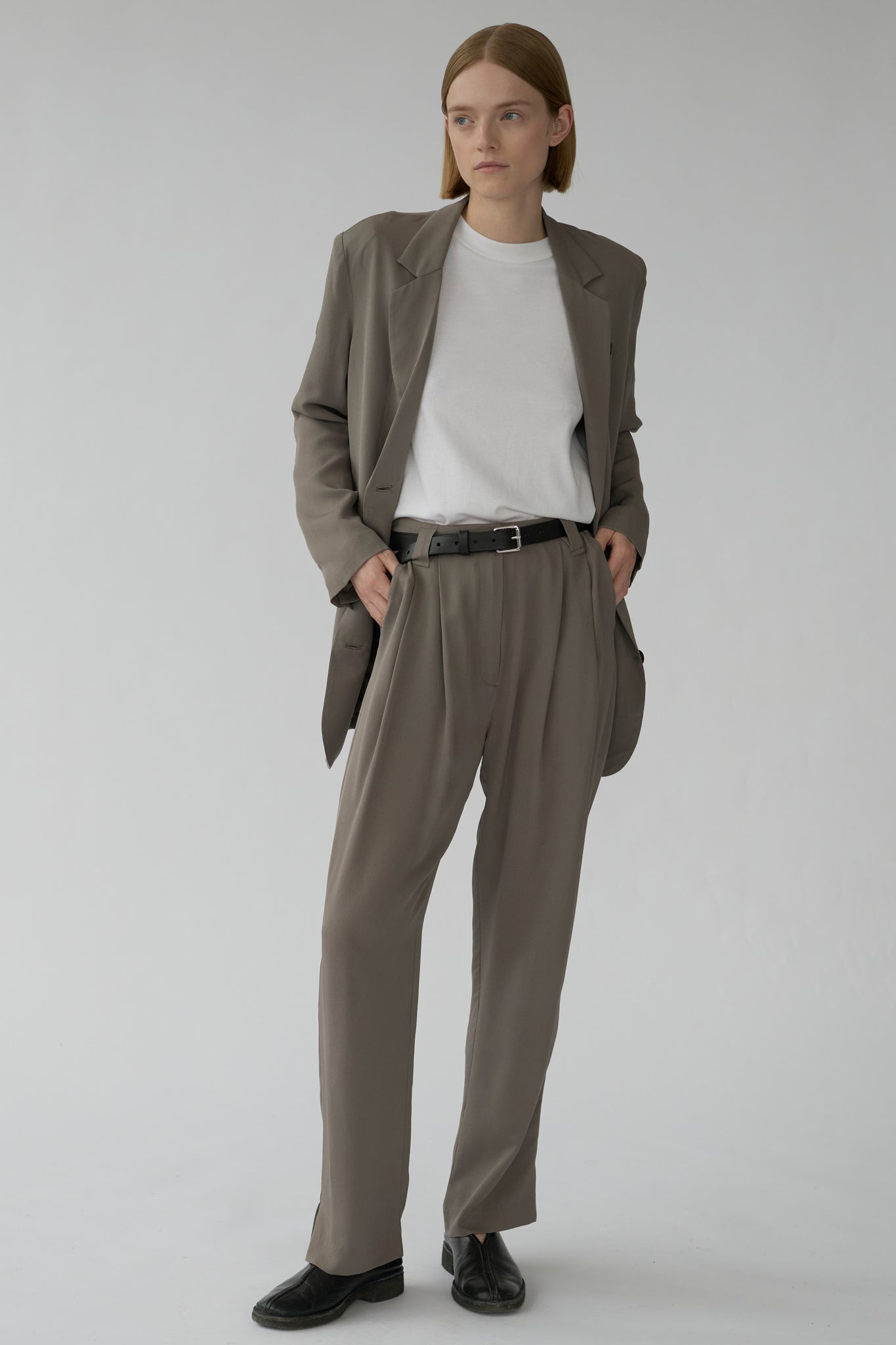 HARRY PANTS - DARK TAUPE - SILK GEORGETTE