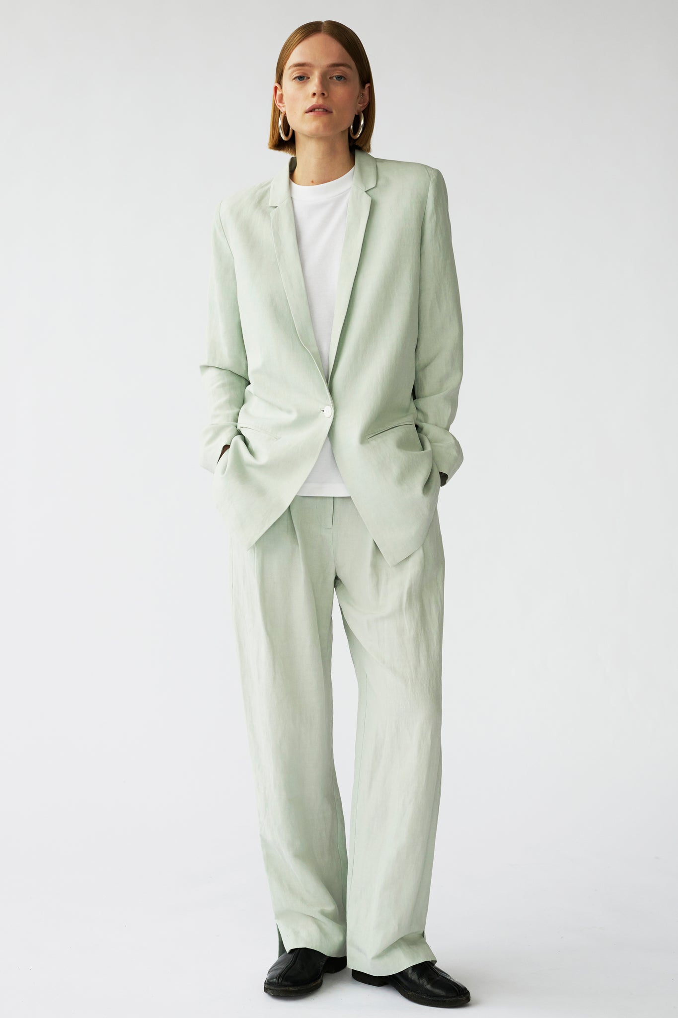 HARRY PANTS - MINT GREY - SILK/LINEN