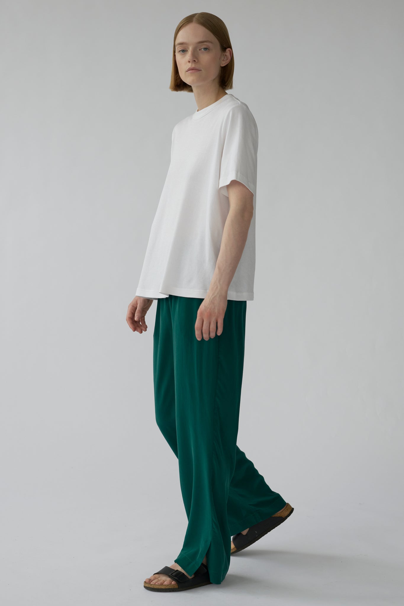 ELI SLIT PANTS - MOSS