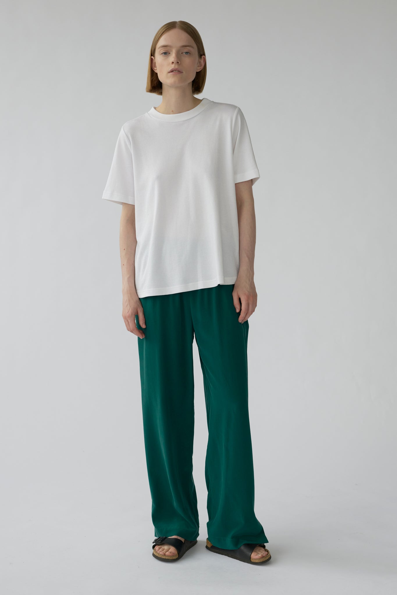 ELI SLIT PANTS - MOSS