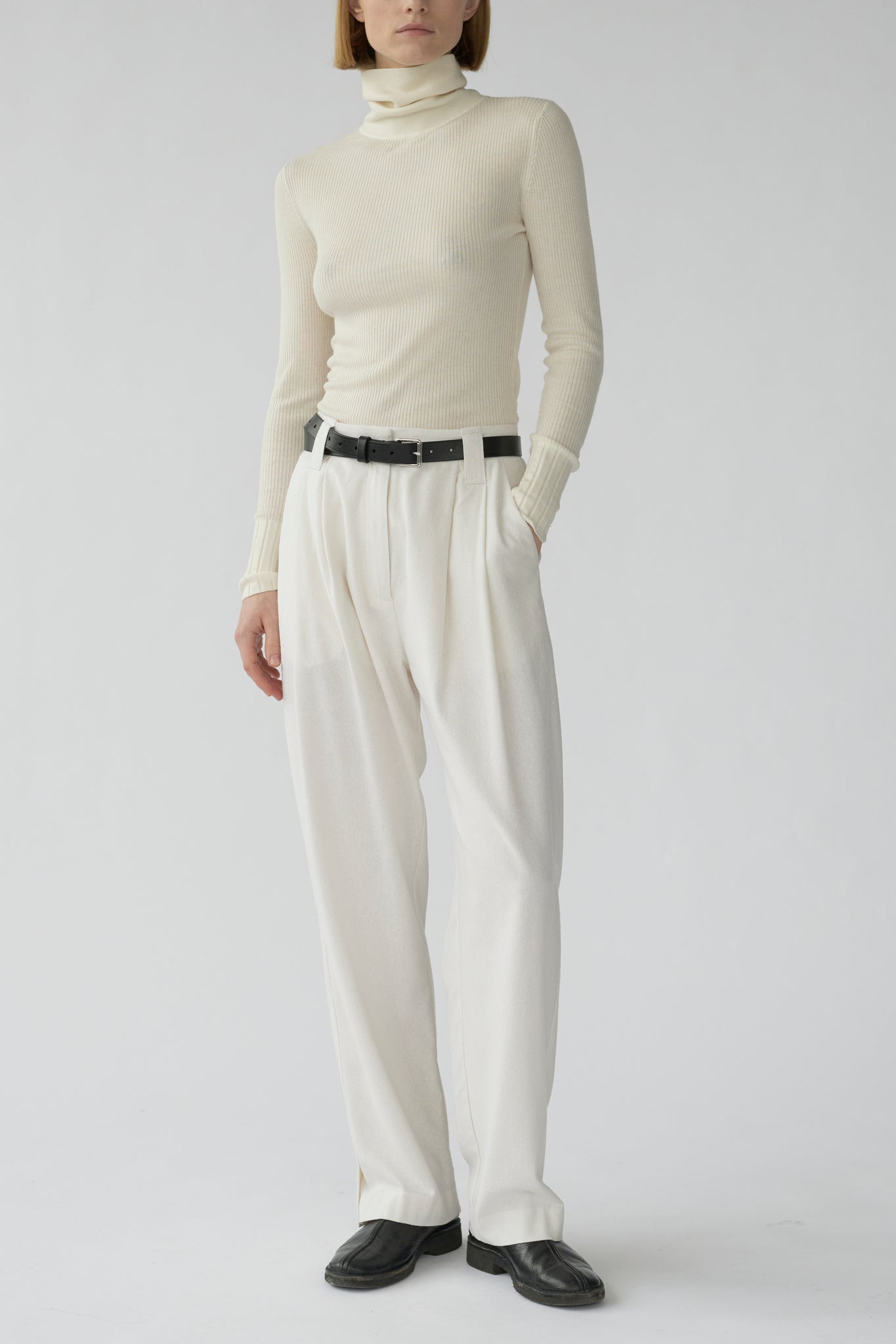 HARRY PANTS - OFF WHITE - RAW SILK