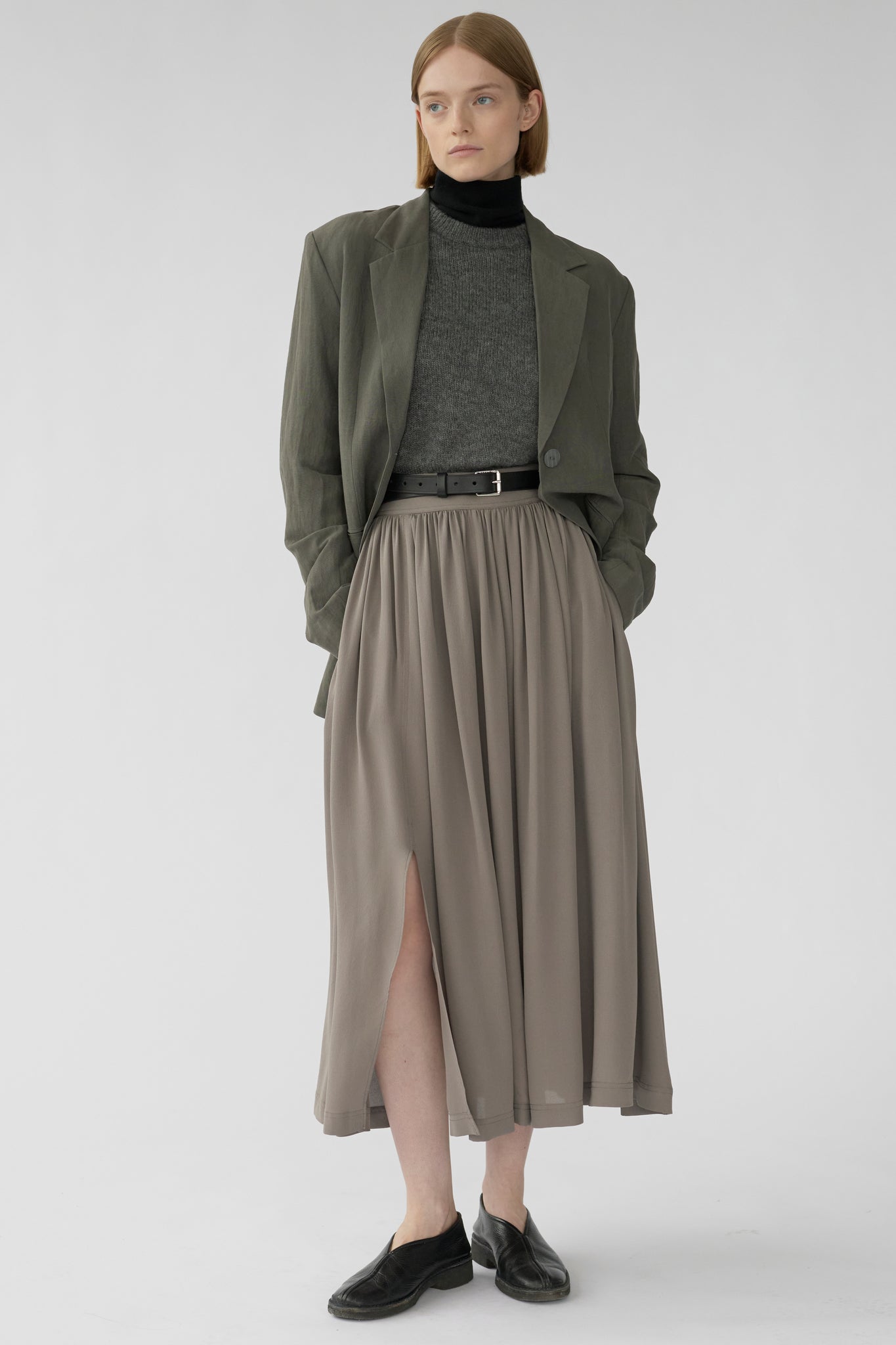 ISECAIA SKIRT - DARK TAUPE