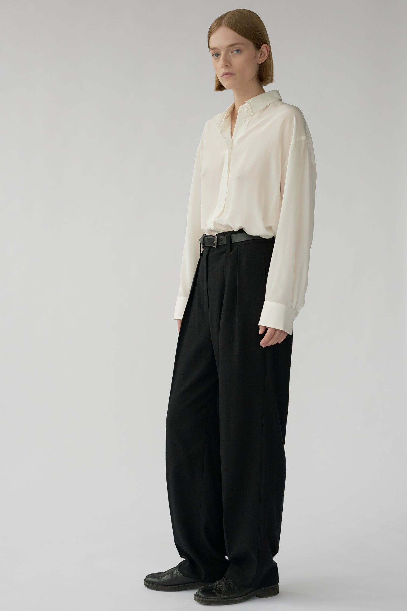 JOSEPH PANTS - BLACK - RAW SILK