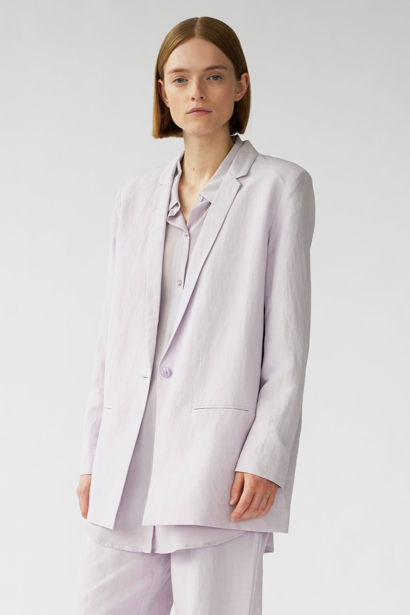 MENA BLAZER - ASH LILAC - SILK/LINEN