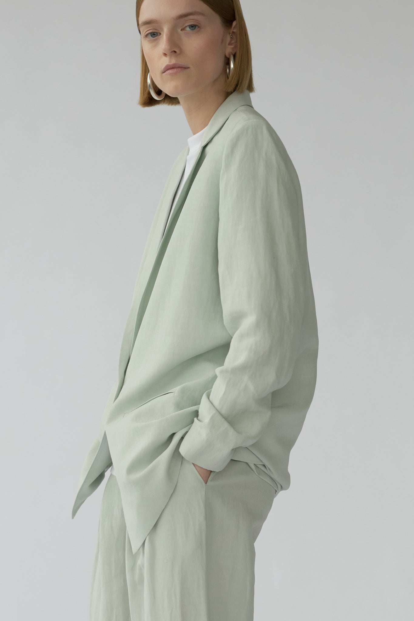 MENA BLAZER - MINT GREY