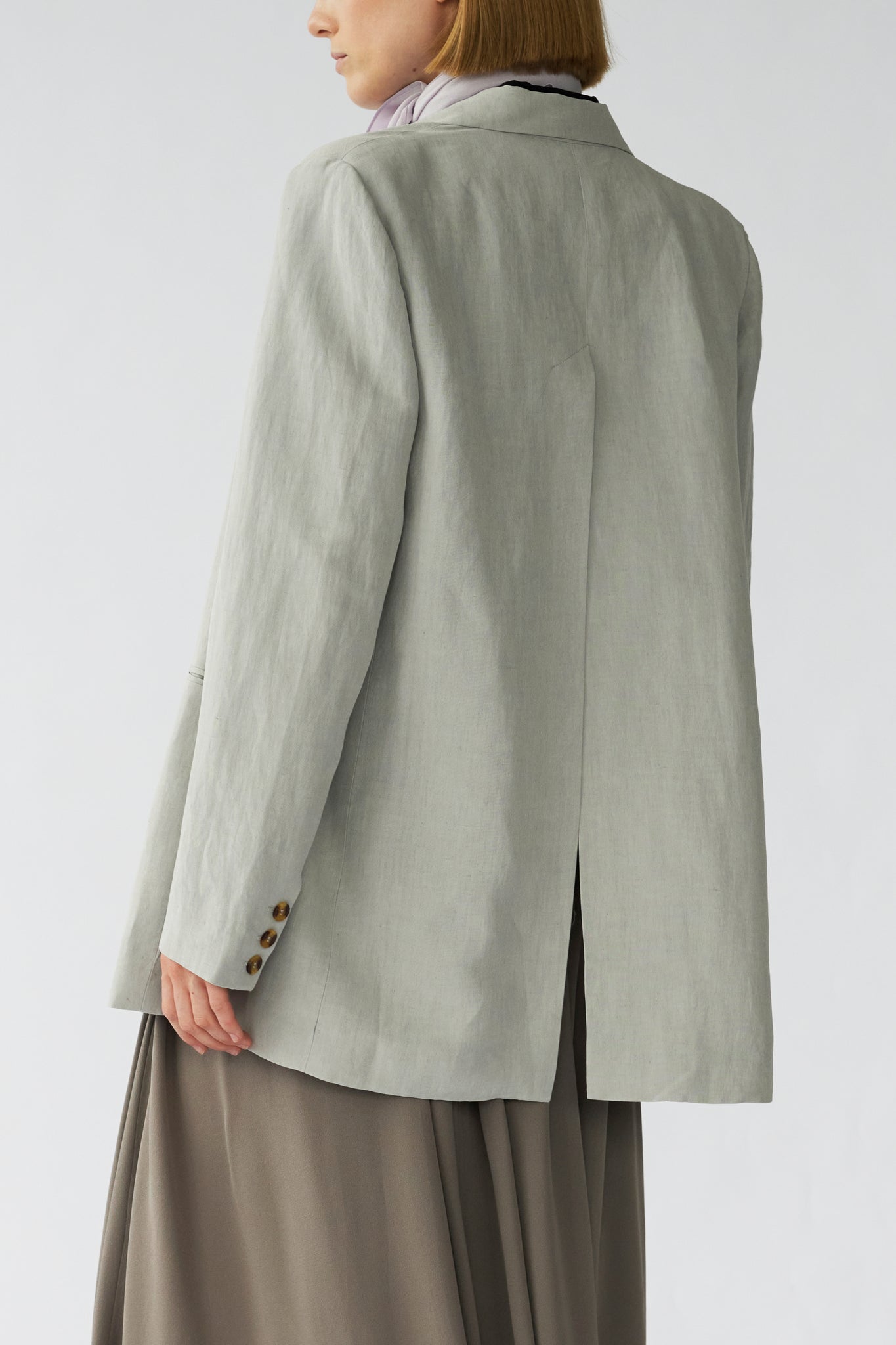 OTIS BLAZER - LIGHT GREY - SILK/LINEN