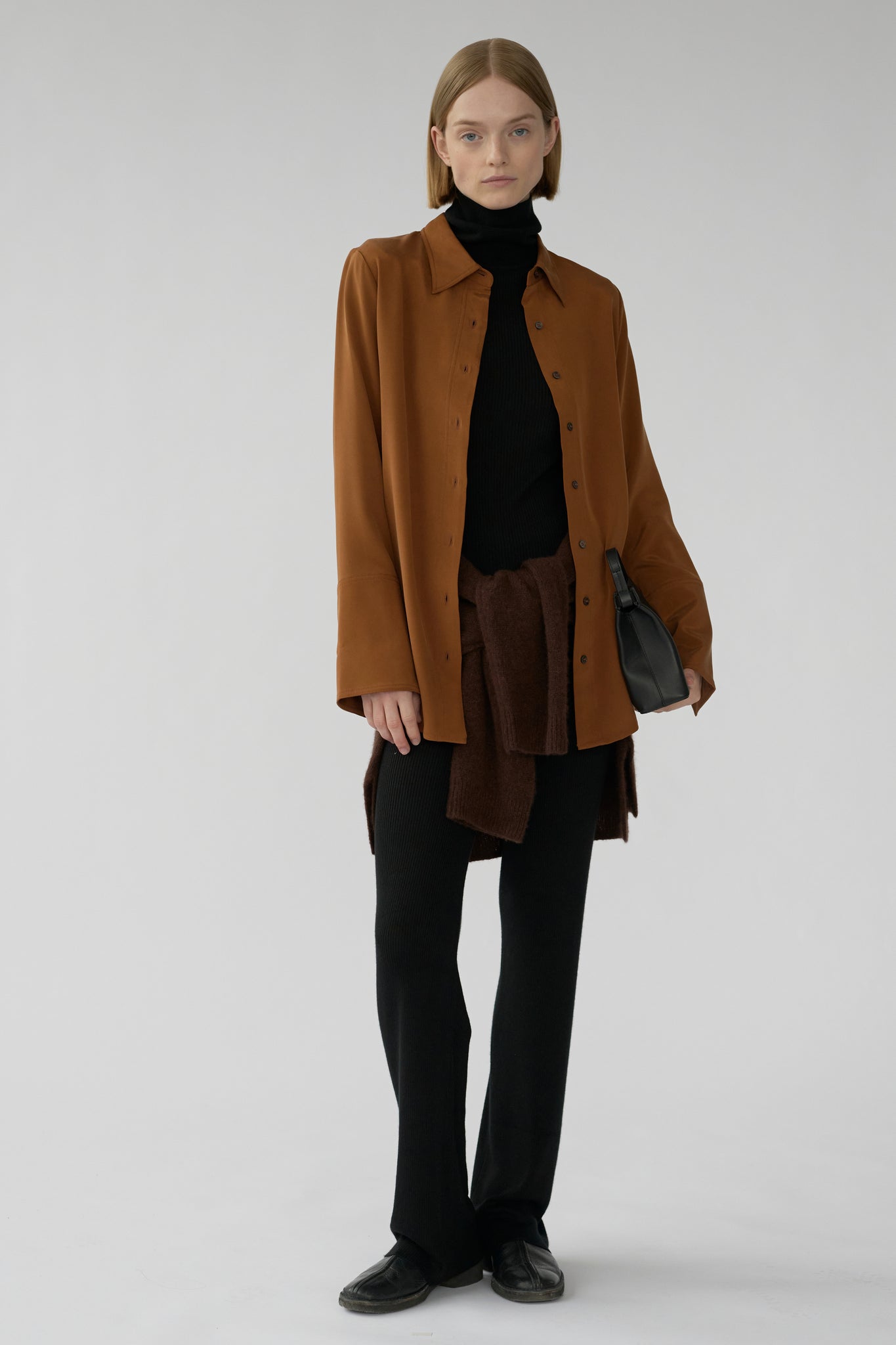 VALENTIN BUTTON SHIRT - SUEDE BROWN