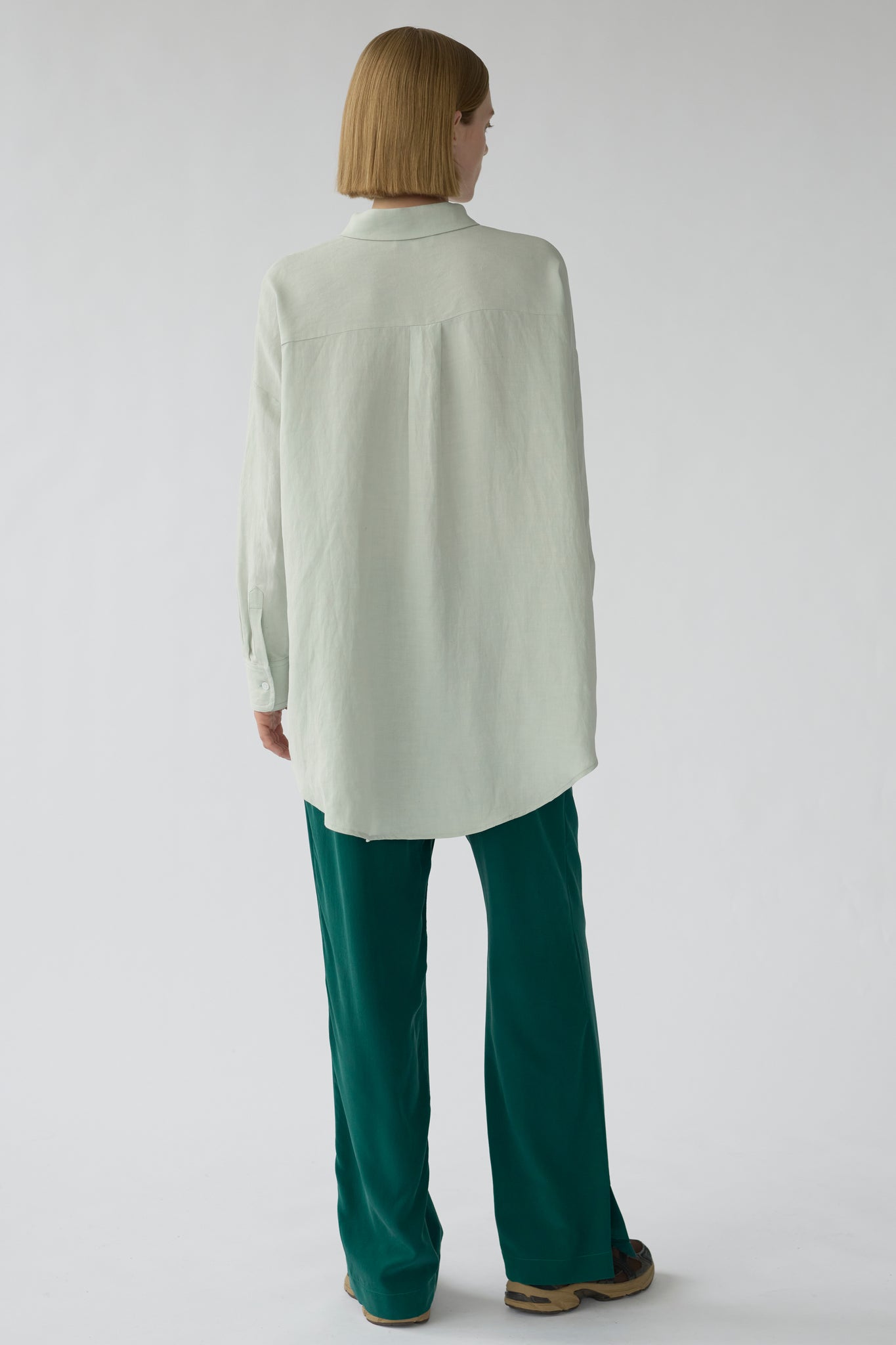 BIANCA LS SHIRT - MINT GREY